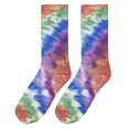 thumbnail image 4 of ODD SOX – Basix Unisex Crew Socks – Tie Dye Hippy – Large – Soft Cotton Blend Ribbed Crew, Cushioned, 4 of 5
