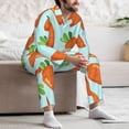 thumbnail image 7 of Hirioo Cartoon Carrot for Men's Pajama Sets 2 Piece Pjs Men's Long-Sleeved Pajama Set Button Down Sleepwear,S-XXL-Large, 7 of 7