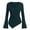 Green, variant on Women's Sweater Top Cowl Neck Ribbed Knit Long Flare Sleeve Fall Winter Fitted Blouse