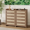 thumbnail image 4 of Boho Rattan Dresser 5 Drawers,46 Inch Tall Chest of Drawers for Bedroom Nursery Living Room, Modern Dresser Storage Cabinet for Nursery Living Room, Bedroom and Entryway Dark Oak, 4 of 8