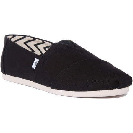 

Toms Alpargata Men s Recycled Cotton Canvas Slip On Trainers In Black Size 9