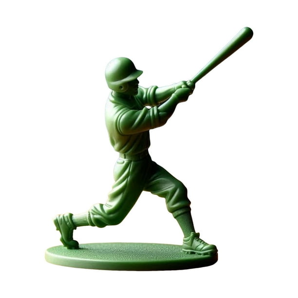 Interesante Soldado de Béisbol Verde Personaje Juguete Clásico Conjunto Estatua Jugador de Béisbol Novedad Mini Soldado Estatua Adecuado para la Decoración del Hogar Escritorio