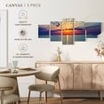 thumbnail image 4 of Elephant Stock Golden Beach Sunrise Wall Art - Horizontal Multi Panel Canvas - Living Room Wall Decor - Beach Multi Panel - Blue And Orange Decor - 29" x 12", 4 of 4