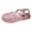Pink, variant on Womens Jelly Gladiator Sandals Vintage Casual Closed Toe Ankle Strap Chunky Low Heels Fisherman Flat Comfortable Walking Water Shoes Summer Beach Gold Size 8