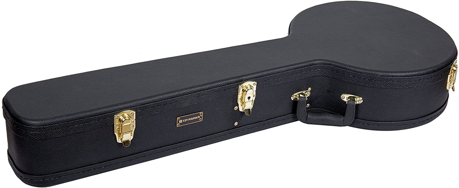 Crossrock Deluxe Wood Hard Case Fits Snuggly 5 String Resonator Banjo