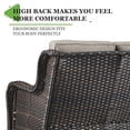 thumbnail image 4 of PARKWELL 4-Piece Outdoor Patio Furniture Set 5-Seat High Back Conversation Set with 30" Fire Pit Table and Deep Seat Wicker Chairs for Patio Garden Deck,Brown Wicker Gray Cushions, 4 of 8