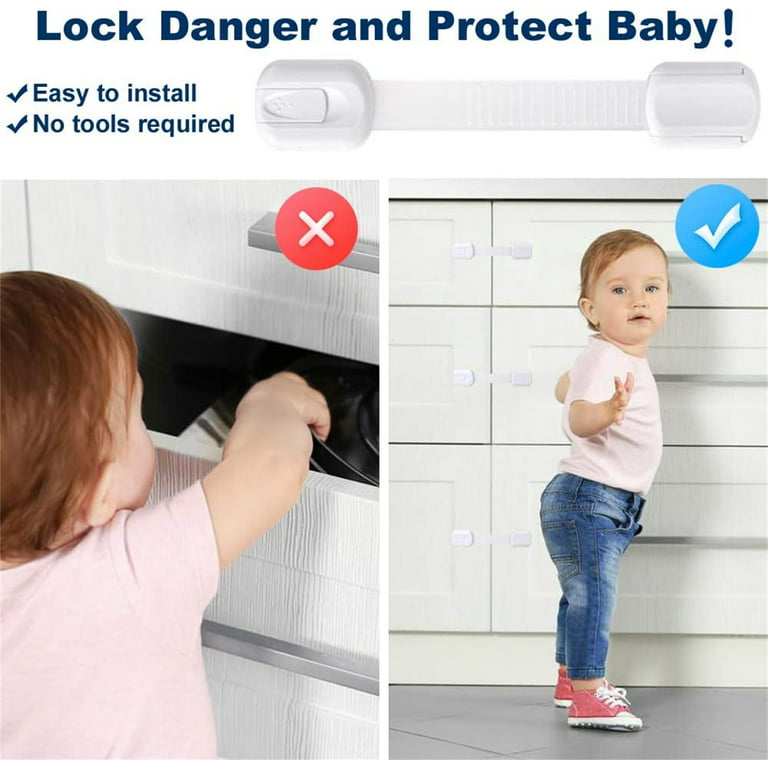 Adjustable 20 PCS Cabinet Locks for Babies Child Proof Cabinet Latches  Fridge Lock Cabinet Locks Child Locks for Cabinets 