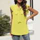thumbnail image 5 of Playeras,Blusas y Tops,Ropa para Mujer Camisetas de tirantes Camisetas sin mangas de verano para mujer, blusas de gasa sin mangas sólidas informales, chaleco elegante con volantes (Yellow, XXL), 5 of 7