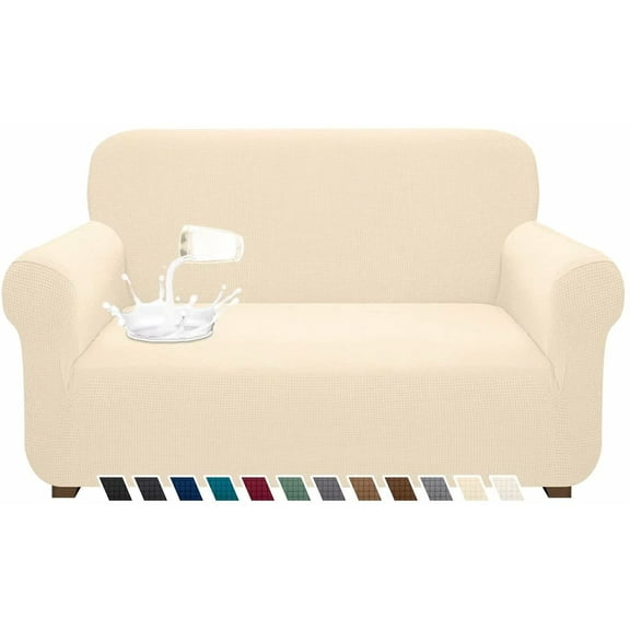 Yumcute Waterproof Sofa Cover Stylish Stretch  Sofa Cover High Stretch Couch Slipcover Super Soft Fabric Couch Covers M Beige