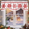 thumbnail image 6 of Christmas Snowflake Tie Up Valances Curtain, Winter Red Snowflake Texture Adjustable Rod Pocket Short Window Treatment Tie Up Curtains Valances for Kitchen Living Room Bathroom 42x18 Inches, 6 of 9