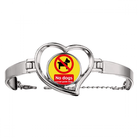 Logo No Dogs Except Guid Dogs Bracelet Heart Jewelry Wire Bangle