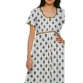thumbnail image 5 of Moomaya Short Sleeve Kurta Printed Women Front Slit Kurti Summer Clothing, 5 of 6