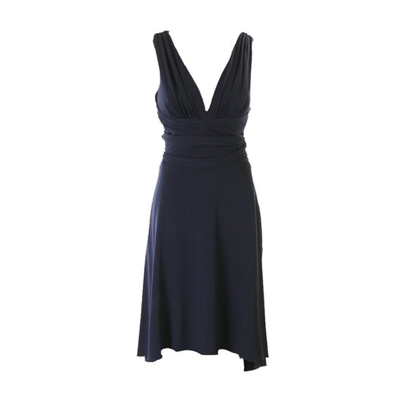 Laundry By Shelli Segal Navy Sleeveless Pleated-Front Dress 2