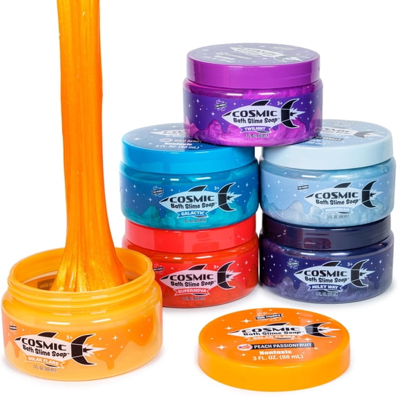 Juguete de bano Tub Works Cosmic Bath Slime para ninos, paquete de 6 | Jabon de slime elastico y esponjoso para el bano infantil | Aromas frescos y