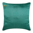thumbnail image 3 of Pillow Cover 20x20 Teal, Handmade Teal Throw Pillows Cover, Pintucks Textured Pillows Cover, 20x20 inch (50x50 cm) Pillow Cover, Solid Modern Pillow Cover, Square Silk - Sophistication, 3 of 3