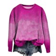 thumbnail image 1 of Pisexur Chandail en Molleton pour Femmes Dégradé Col Rond Chandail en Molleton Ample Surdimensionné Automne Mode Décontracté Pull-Over Manches Longues pour Femmes, 1 of 3