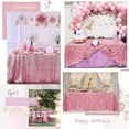 thumbnail image 4 of Bxaolu Round Tablecloth Sequin Table Cloth Glitter Decorative Fabric Circle Table Cover for Dining Party Wedding Outdoor, 47.5", Hot Pink, 4 of 8