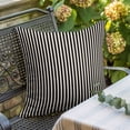 thumbnail image 2 of Pillow Covers 18x18 Inch, Black Striped Linen Pillowcase with Invisible Zipper, Modern Simple Farmhouse Beige Vintage Decorative Throw Pillow Covers Cushion Case for Couch Sofa Bed Living Room, 2 of 9