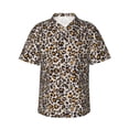 thumbnail image 1 of Fotbe Leopard Camisa Hawaiana para Hombre Unisex – Camisa Casual de Verano con Botones de Manga Corta de Algodón y Lino,XX-Large, 1 of 7
