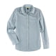 thumbnail image 1 of Aeropostale Camisa abotonada con bolsillo a rayas para mujer, azul, pequeña, 1 of 1
