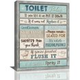 thumbnail image 1 of Bathroom Wall Art Toilet Rules Canvas Wall Decor Bathroom Sign Pictures Print Painting Teal Framed Artwork Home Decoration for Bathroom 12x16, 1 of 6