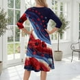 thumbnail image 6 of BOMYJESK Maxi Dresses for Women American Flag Floral Midi Dresses 4th July Summer Dresses Independence Day Art Print Casual Evening Dress for Party Red M, 6 of 6