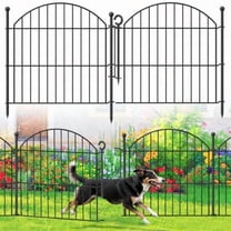 Decorative Garden Fence 24in H x10ft (L) 5 Pack No Dig Fence Animal Barrier for Dog with Lock Arched Flower Bed Edging Wire Border Panel Fencing for Yard Patio Outdoor Decor