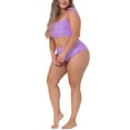 thumbnail image 4 of Agnes Orinda Women's Plus Size Swimsuit Two Piece Bathing Suit High Waisted Tummy Control Bikini Set 1X Purple, 4 of 9