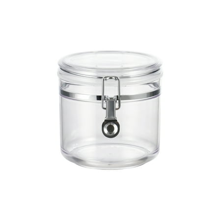 Mainstays Small Buckle Canister, Clear Stackable Food Storage Jar with Locking Clamp