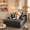 Dark Gray, variant on Asofer Oversized Chaise Lounge Chair Indoor Furniture, No Assembly Required, Corduroy Plush Sofa Bed for Living Room,Black