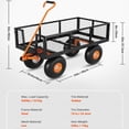 thumbnail image 2 of GARVEE Heavy Duty Steel Garden Cart,500lbs Capacity Pullable Garden Wagon with 10" All-Terrain Wheels,for Gardening Soil, Tools, and Plant Transport,Black&Yellow, 2 of 7