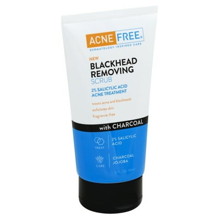 Acne Free Blackhead Removing Exfoliating Face Scrub With 2% Salicylic Acid & Charcoal Jojoba - daily wash, Skin Care