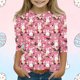 thumbnail image 1 of Blusas y camisas de manga larga con cuello redondo para niños con estampado de día de Pascua, manga 3/4/cuello redondo tres cuartos, camisa inferior y superior para niños, parte superior de poliéster, 1 of 5
