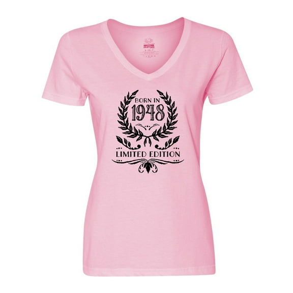 Inktastic Born in 1948 Limited Edition Women's V-Neck T-Shirt