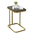 thumbnail image 4 of Nathaniel Home C-Shaped Sofa Side End Table, Legant Modern Sofa Side Table, Square Under Sofa Tables, with Painted Metal Frame, Gold/Black, 4 of 6