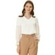 thumbnail image 1 of Allegra K Blusa Elegante De Gasa Con Cuello En V Y Mangas Largas Transparentes Para Mujer Beige XS Unique Bargains Blusa, 1 of 6