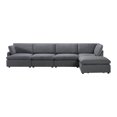 thumbnail image 1 of Urban Cali Long Beach Modular L-Shaped Sectional Sofa with Ottoman (Grey / Right Facing Chaise), 1 of 36