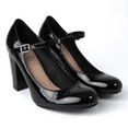 thumbnail image 3 of J. Adams Skippy Mary Jane Shoes Women Oxford Pumps - Cute Low Kitten High Heels - Retro Vintage Shoes for Women 1950s Mary Janes Round Toe Shoe with Ankle Strap - Women Dress Shoes, 3 of 7