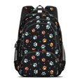 thumbnail image 2 of Dog Paw Print Black Pattern Cute School Backpack Bag with Padded Back and Adjustable Shoulder Straps 16.9 X 12.6 X 5.9 Inches, 2 of 5