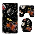 thumbnail image 1 of ABPHQTO Soporte para batería de rock Juego de alfombras de baño de 3 piezas Alfombra de baño Alfombra de contorno y tapa de inodoro, 1 of 2