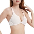 thumbnail image 3 of DecSea Women's Solid Color Lace Lace Sexy Front Button Back Single Bra, 3 of 8