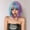 Blue Pink Purple Mixed, variant on NFTIGB Women's Fashion Wig with Bangs Sexy Wavy Short Bobo Blue Pink Purple Mixed Heat Resistant Synthetic 12 inches / 30.5 cm