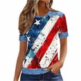 thumbnail image 3 of SCSAlgin American Flag T Shirt Women Fourth July Shirts America Flag 250th Birthday Crew Neck Tee Tops, 3 of 6