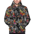 thumbnail image 4 of KLL Multicolored Butterflies C Print Mens Hoodie Long Sleeve Casual Pullover Hooded Sweatshirt Fashion Drawstring Hoodies with Pocket-3X-Large, 4 of 6