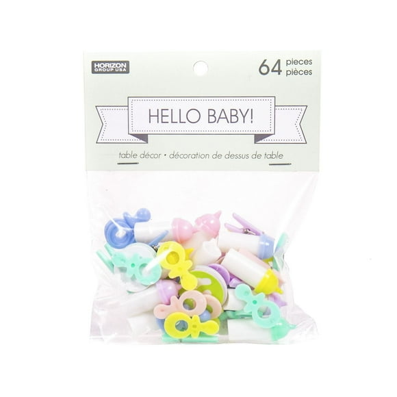 Hello Baby! Assortiment de décorations de table, thème réception-cadeaux pour bébé par Horizon Group USA
