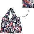 thumbnail image 6 of Wrapables Large Foldable Tote Nylon Reusable Grocery Bag, 3 Pack, Cacti, Floral, Poppies, 6 of 7