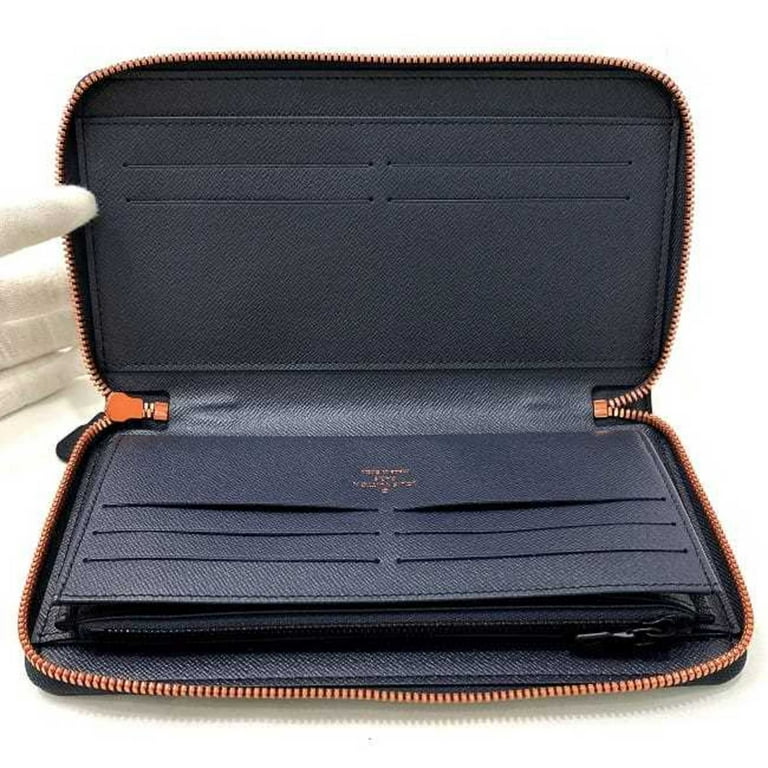Authenticated Used Louis Vuitton Long Wallet Zippy Organizer Navy