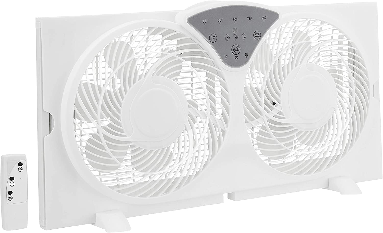 Basics Digital Window Fan With Twin 9 Inch Reversible Airflow