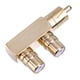thumbnail image 3 of Adaptador RCA de enchufe divisor de audio Conector adaptador divisor chapado en oro Conector divisor de audio de alta frecuencia Cobre FLhrweasw El nuevo, 3 of 6