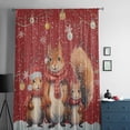 thumbnail image 5 of Squirrel Christmas, Semi Sheer Curtains Drapes for Living Room, Bedroom, French Doors Window 45 Inches Long, Red Xmas Balls Retro Snowflake Rod Pocket Chiffon Curtain Drapery Voile Draperies Panel, 5 of 6